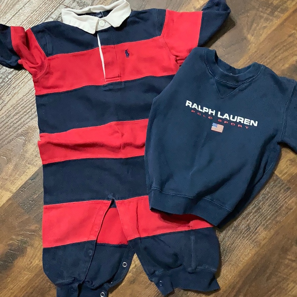 Ralph Lauren boys lot romper and sweatshirt